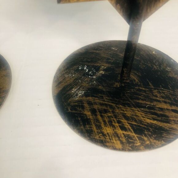 distressed metal candlestick holders star and sun 9in whimsy goth eclectic boho - Picture 5 of 9